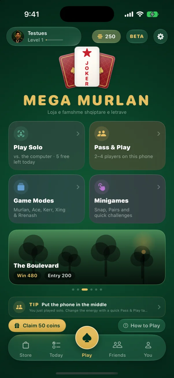 Mega Murlan running on iPhone.